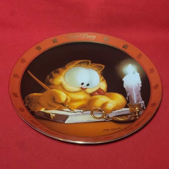 Garfield The Charming Cat Plate 1978 Dear Diary Series - Picture 5 of 12